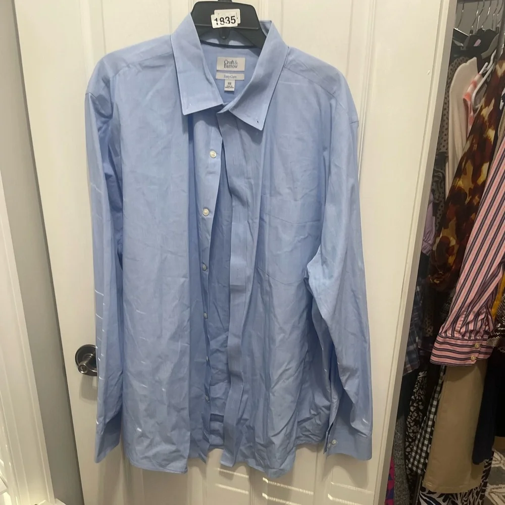 Croft & Barrow Men's Sky Blue Dress Shirt - Picture 3 of 14